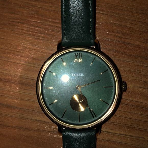 =BRAND NEW= LADIES FOSSIL GREEN LEATHER WATCH - Picture 2 of 4